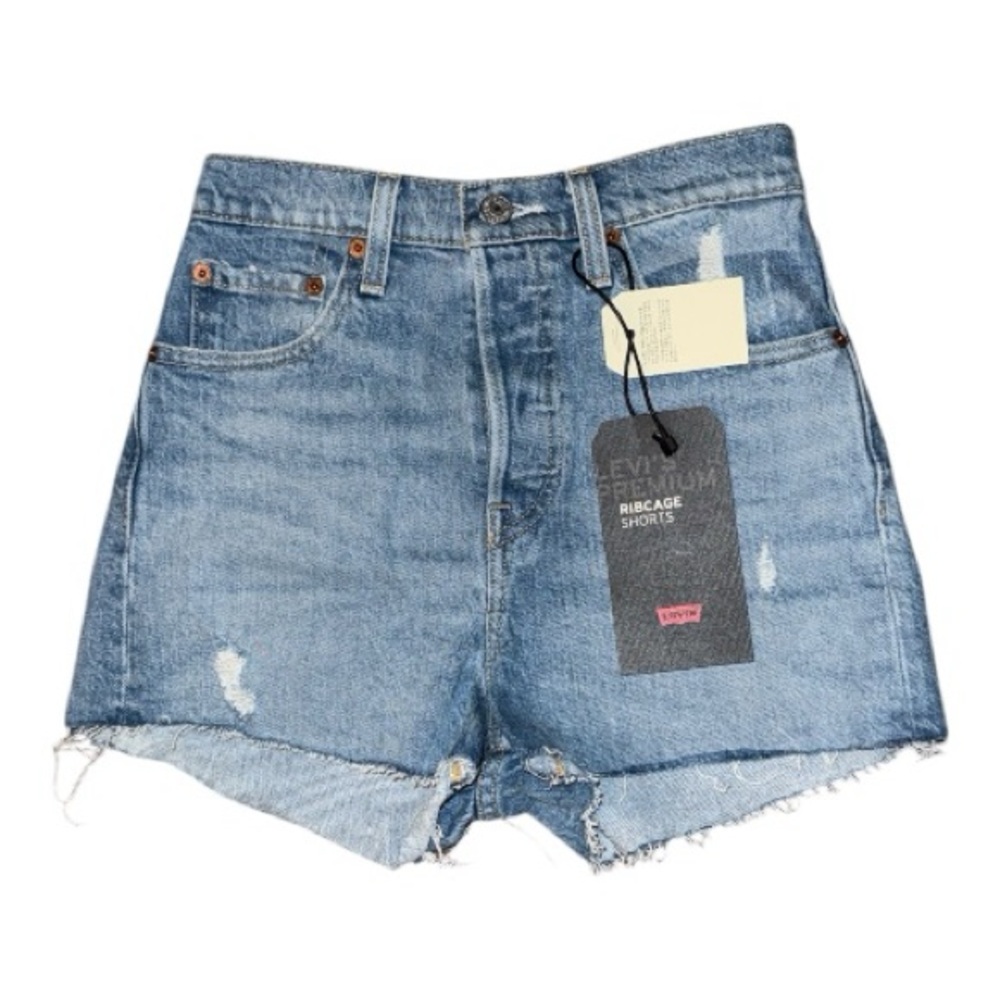 Levi’s Preium Ribcage shorts Super High Rise Slim Through Hip Size 25 NWT
